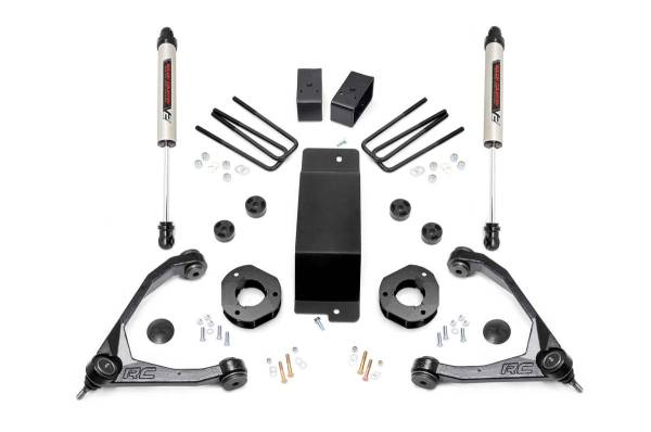 Rough Country - Rough Country 3.5in GM Susp Lift Kit w/Forged Upper Cntrl Arms & V2 Shocks (07-16 1500 PU 4WD) 19470