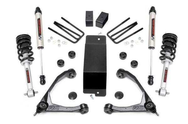 Rough Country - Rough Country 3.5" GM Susp Lft Kit, Upr Cntrl Arms, N3 Strts & V2 M-tube (14-16 1500 PU 4WD) 19471