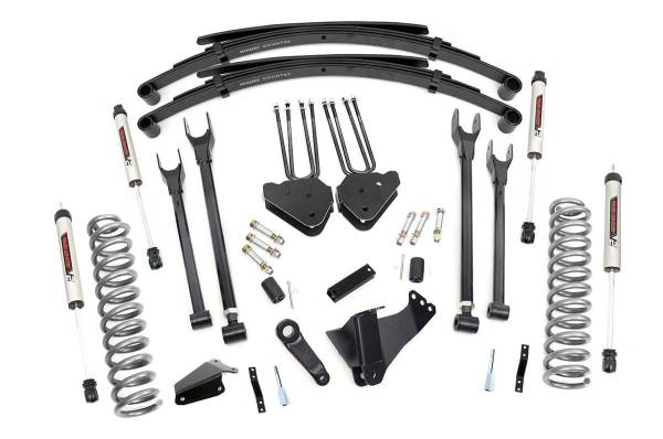 Rough Country - Rough Country 6in Ford 4-Link Suspension Lift System w/V2 Shocks (05-07 F-250/350 4WD) 58370