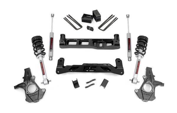 Rough Country - Rough Country 5in GM Suspension Lift Kit w/N3 Shocks & Struts (14-17 1500 PU 2WD, Cast Steel) 24733