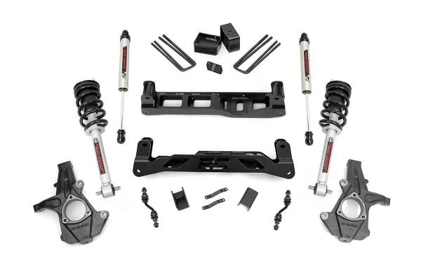 Rough Country - Rough Country 5in GM Susp Lift Kit w/V2 Shks and Struts (14-18 1500 PU 2WD, Alum/Stmpd Steel) 24871