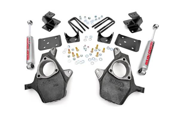 Rough Country - Rough Country Front 2-inch / Rear 4-inch Spindle Lowering Kit 722.20