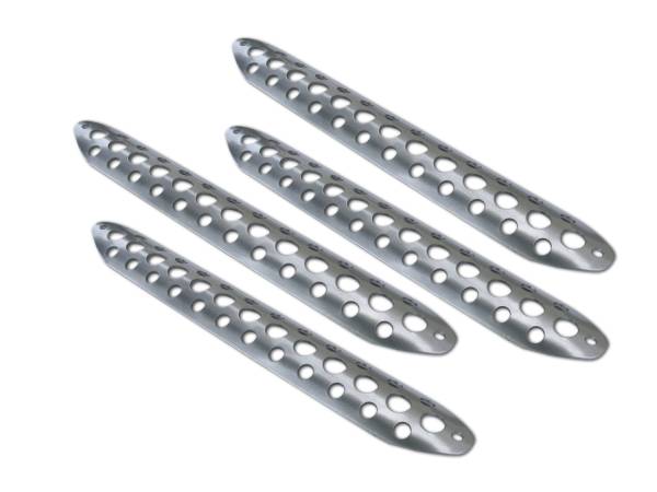 Go Rhino - Go Rhino Dominator D3 Modular Scuff Pads (4 large) - Silver aluminum D30003S