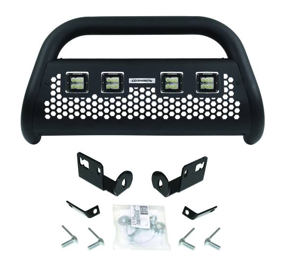 Go Rhino - Go Rhino RC2 LR Bull Bar with 4 Go Rhino Branded 3" Cube Lights & Brackets 55734LT