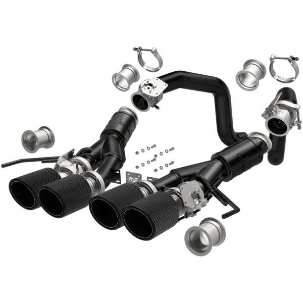 MagnaFlow Exhaust Products - MagnaFlow Exhaust Products Competition Series Carbon Fiber Tips Black Finish Axle-Back System 19381