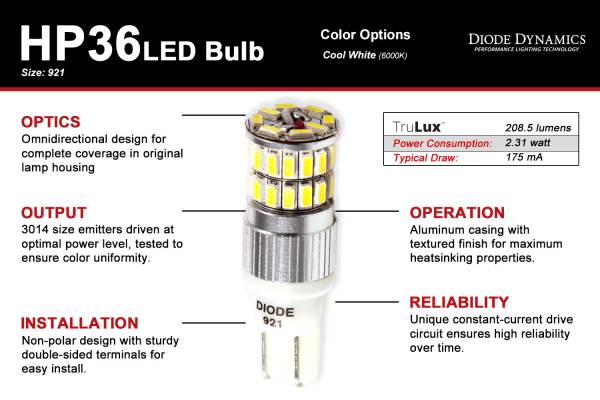Diode Dynamics - Diode Dynamics Direct replacement for your factory bulb. DD0143Q