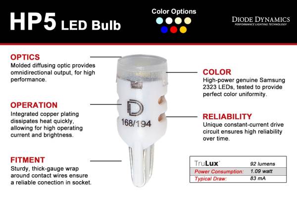 Diode Dynamics - Diode Dynamics Direct replacement for your factory bulb. DD0333S