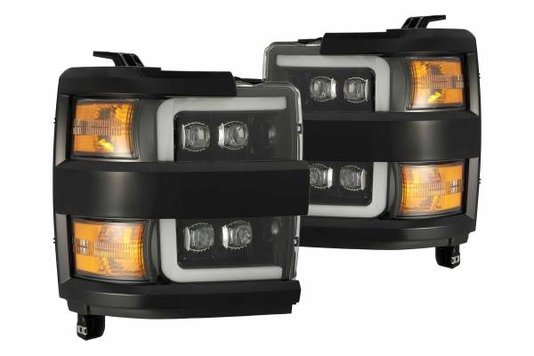 AlphaRex - ARex Nova LED Headlights: Chevy Silverado HD (15-19) - Jet Black w/ Chrome Grille (Set)