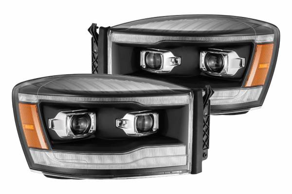 AlphaRex - ARex Pro Halogen Headlights: Dodge Ram (06-08) - Alpha-Black (Set)