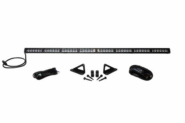 Diode Dynamics - DD Hood-Mount LED System: Wrangler JL (Amber / Flood Beam) (Single SS50 Bar)