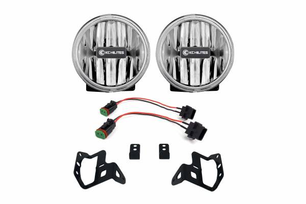 KC HiLiTES - KC Gravity G4 Fogs: Wrangler JL (19+) (Set / Amber / Sahara Bumper)