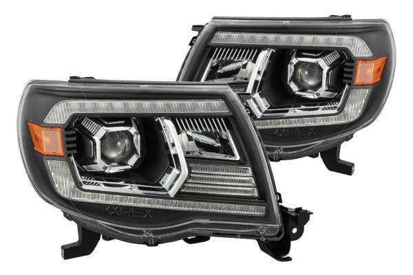 AlphaRex - ARex Luxx LED Headlights: Toyota Tacoma (05-11) - Black (Projector Ver / Set)