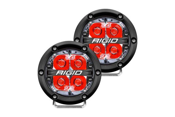 RIGID Industries - Rigid 360-Series LED Light: (4in / Diffused / White Backlight / Pair)