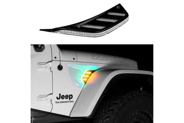 XK Glow - XKChrome RGB LED Jeep Air Vent Light Kit: w/o Controller