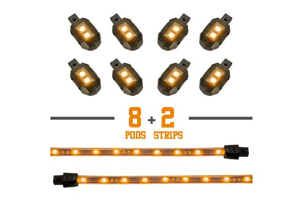 XK Glow - XKGlow Accent Light Kit: Light Blue / 8x Pods, 2x 8in Strips