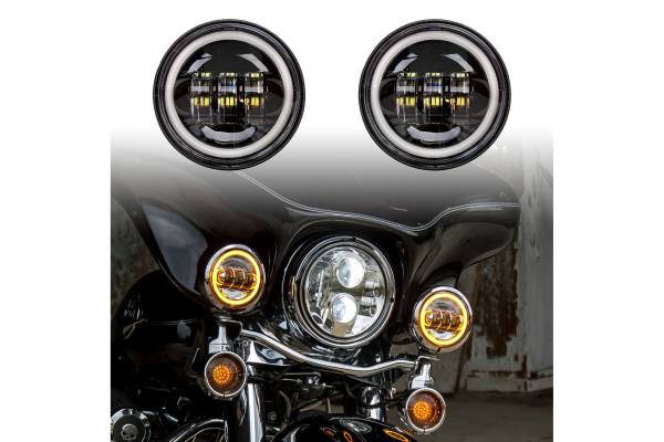 XK Glow - XKGlow Motorcycle Highway Bar Switchback Driving Lights: Chrome