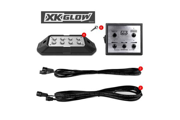 XK Glow - XKGlow Strobe Light Kit: 8x Pods / Red + Blue