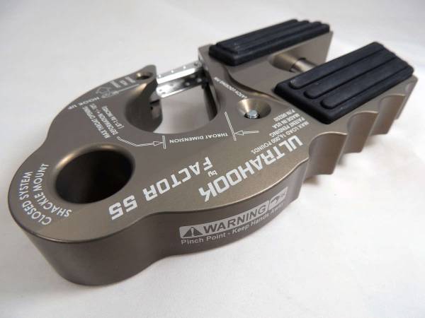 Factor 55 - UltraHook Winch Hook W/Shackle Mount Gray Factor 55