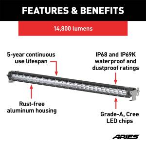 ARIES - ARIES 30" Single-Row LED Light Bar (14,800 Lumens) 1501264 - Image 3