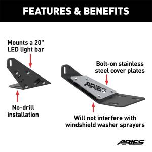 ARIES - ARIES Jeep TJ Hood Light Mounting Brackets 15913 - Image 3
