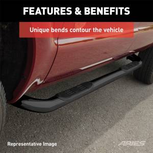 ARIES - ARIES 3" Round Black Steel Side Bars, Select Traverse, Acadia, Outlook 204031 - Image 5
