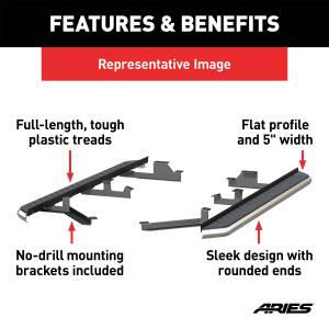 ARIES - ARIES AeroTread 5" x 73" Polished Stainless Running Boards, Select Chevrolet Blazer 2051041 - Image 3