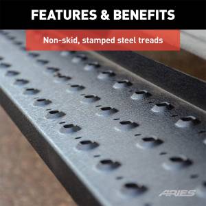 ARIES - ARIES RidgeStep 6-1/2" x 75" Black Steel Running Boards, Select Nissan Titan 2055543 - Image 5