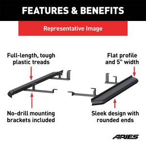 ARIES - ARIES AeroTread 5" x 67" Black Stainless Running Boards, Select Jeep Renegade 2061023 - Image 3