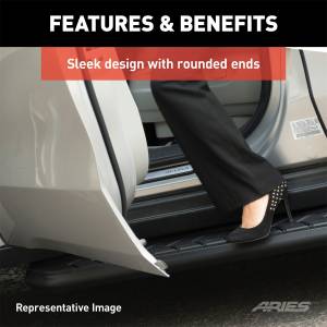 ARIES - ARIES AeroTread 5" x 67" Black Stainless Running Boards, Select Jeep Renegade 2061023 - Image 4