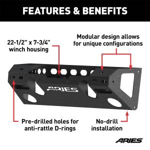 ARIES - ARIES TrailChaser Jeep Wrangler JL, Gladiator Aluminum Front Bumper Center Section 2081004 - Image 4