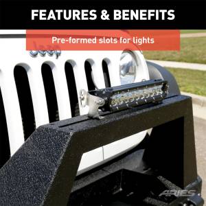 ARIES - ARIES TrailChaser Jeep Wrangler Aluminum Front Bumper Angular Brush Guard 2081101 - Image 5