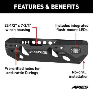 ARIES - ARIES TrailChaser Jeep Wrangler JL, Gladiator Aluminum Front Bumper (Option 5) 2082075 - Image 4