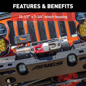 ARIES - ARIES TrailChaser Jeep Wrangler JL Aluminum Front Bumper with Fender Flares (Option 7) 2082077 - Image 7