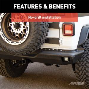 ARIES - ARIES TrailChaser Jeep Wrangler JL Aluminum Rear Bumper with LED Lights 2082083 - Image 8