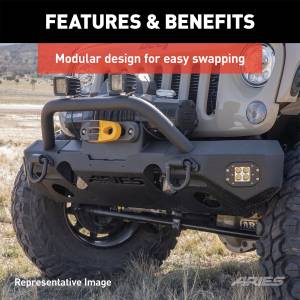 ARIES - ARIES TrailChaser Jeep Wrangler JL, Gladiator Steel Front Bumper (Option 3) 2082084 - Image 3