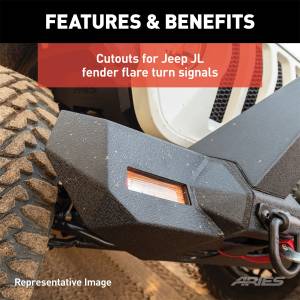 ARIES - ARIES TrailChaser Jeep JL, Gladiator Front Bumper with Fender Flares (Option 9) 2082087 - Image 6