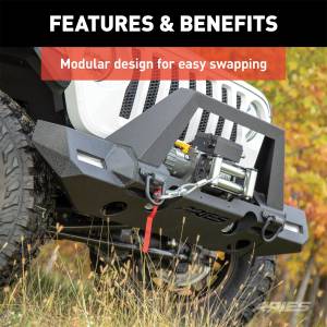 ARIES - ARIES TrailChaser Jeep Wrangler JL, Gladiator Steel Front Bumper (Option 9) 2082089 - Image 5