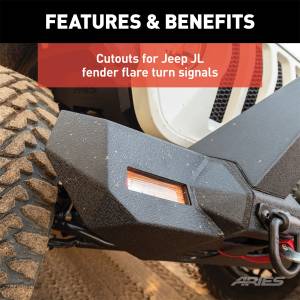 ARIES - ARIES TrailChaser Jeep Wrangler JL, Gladiator Steel Front Bumper (Option 9) 2082089 - Image 6