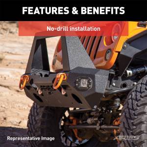 ARIES - ARIES TrailChaser Jeep Wrangler JL, Gladiator Aluminum Front Bumper (Option 1) 2082095 - Image 7