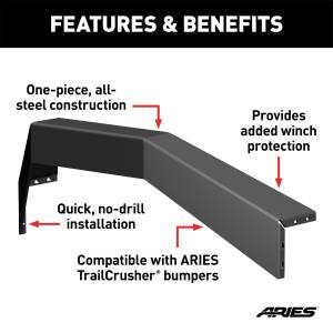 ARIES - ARIES TrailCrusher Jeep Wrangler, Gladiator Steel Front Bumper Angular Brush Guard 2156050 - Image 5