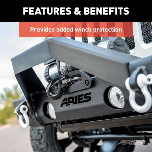 ARIES - ARIES TrailCrusher Jeep Wrangler, Gladiator Steel Front Bumper Angular Brush Guard 2156050 - Image 6