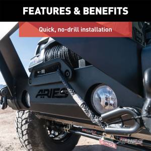 ARIES - ARIES TrailCrusher Jeep Wrangler, Gladiator Steel Front Bumper Angular Brush Guard 2156050 - Image 9