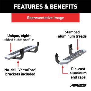 ARIES - ARIES AdvantEDGE 5-1/2" x 53" Chrome Aluminum Side Bars, Select Ford F-150 2555007 - Image 3
