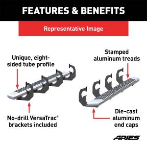 ARIES - ARIES AdvantEDGE 5-1/2" x 75" Chrome Aluminum Side Bars, Select Colorado, Canyon 2555043 - Image 5