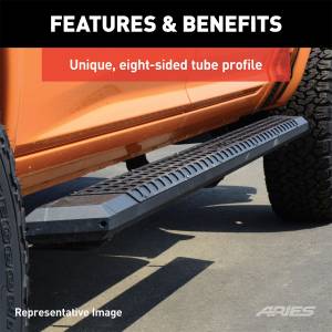 ARIES - ARIES AdvantEDGE 5-1/2" x 53" Black Aluminum Side Bars, Select Ford F150, F250, F350 2556011 - Image 4