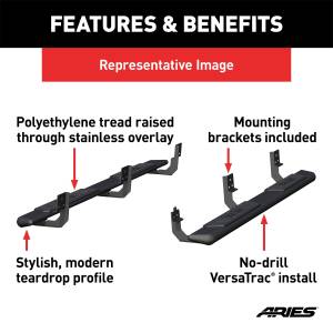 ARIES - ARIES AscentStep 5-1/2" x 85" Black Steel Running Boards, Select Ford F-150 2558009 - Image 5