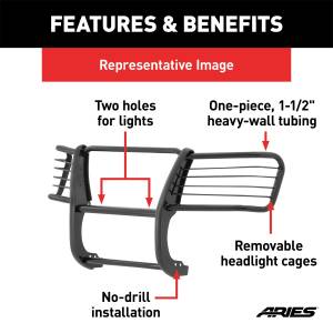 ARIES - ARIES Black Steel Grille Guard, Select Ford Expedition 3060 - Image 4