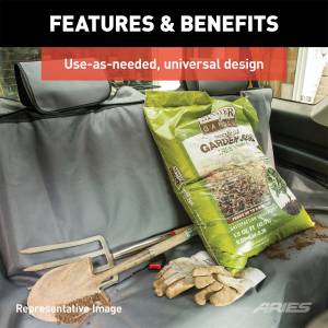 ARIES - ARIES Seat Defender 58" x 63" Removable Waterproof Black XL Bench Seat Cover 3147-09 - Image 3