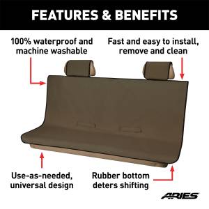 ARIES - ARIES Seat Defender 58" x 63" Removable Waterproof Brown XL Bench Seat Cover 3147-18 - Image 2