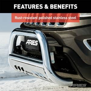 ARIES - ARIES 3" Polished Stainless Bull Bar, Select Nissan Armada, Titan 35-9001 - Image 9